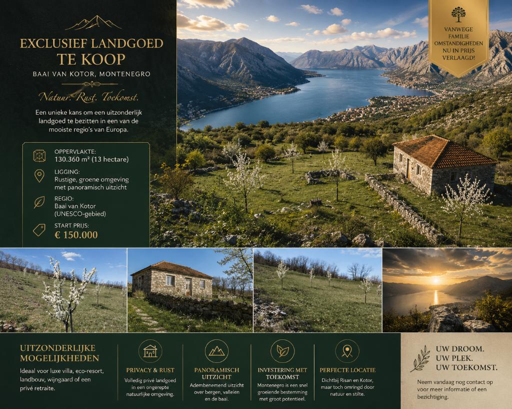 EXCLUSIEF LANDGOED TE KOOP –  MONTENEGRO, Village, 3 pièces, 130360 m², Europe autre