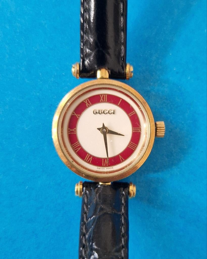 Sherry Line vintage Gucci dameshorloge, zeer weinig gedragen, Ophalen of Verzenden, Leer