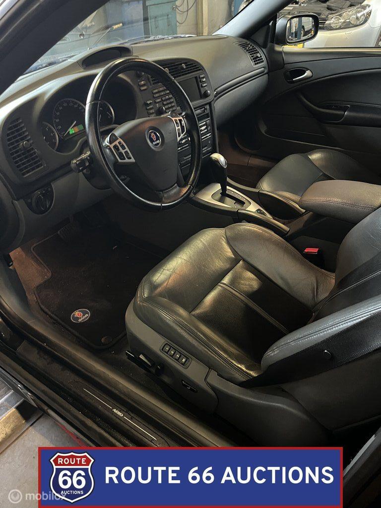 Saab 9-3 Aero Cabriolet | 2005 | Route 66 Auctions, Auto's, Saab, Gebruikt, Zwart, Bedrijf, Handgeschakeld
