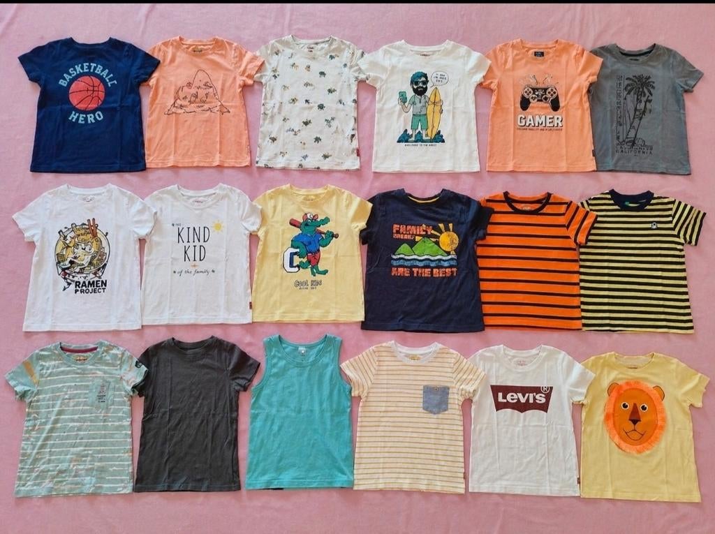 Lot de 18 t-shirts garçon taille 5/6 ans (116)., Enlèvement, Garçon