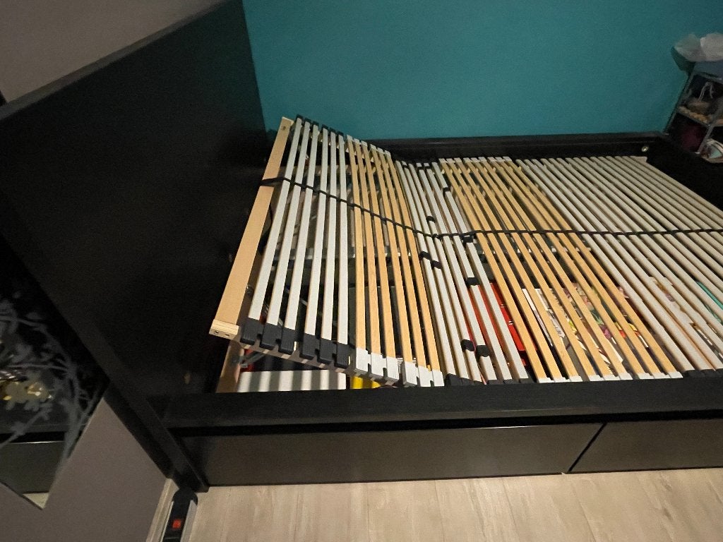 Bed 140x200, Ophalen, Zwart, Tweepersoons, 140 cm