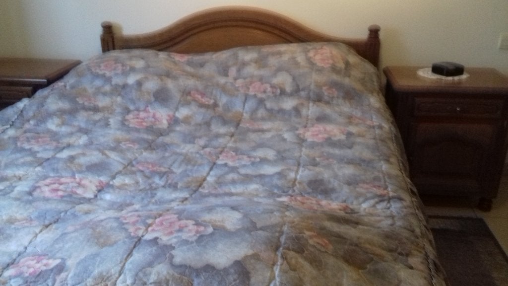 bed, 2 personen+160-200 lattenbodem, 2nachtkastjes, commode, Ophalen, Verstelbaar, Bruin, Tweepersoons
