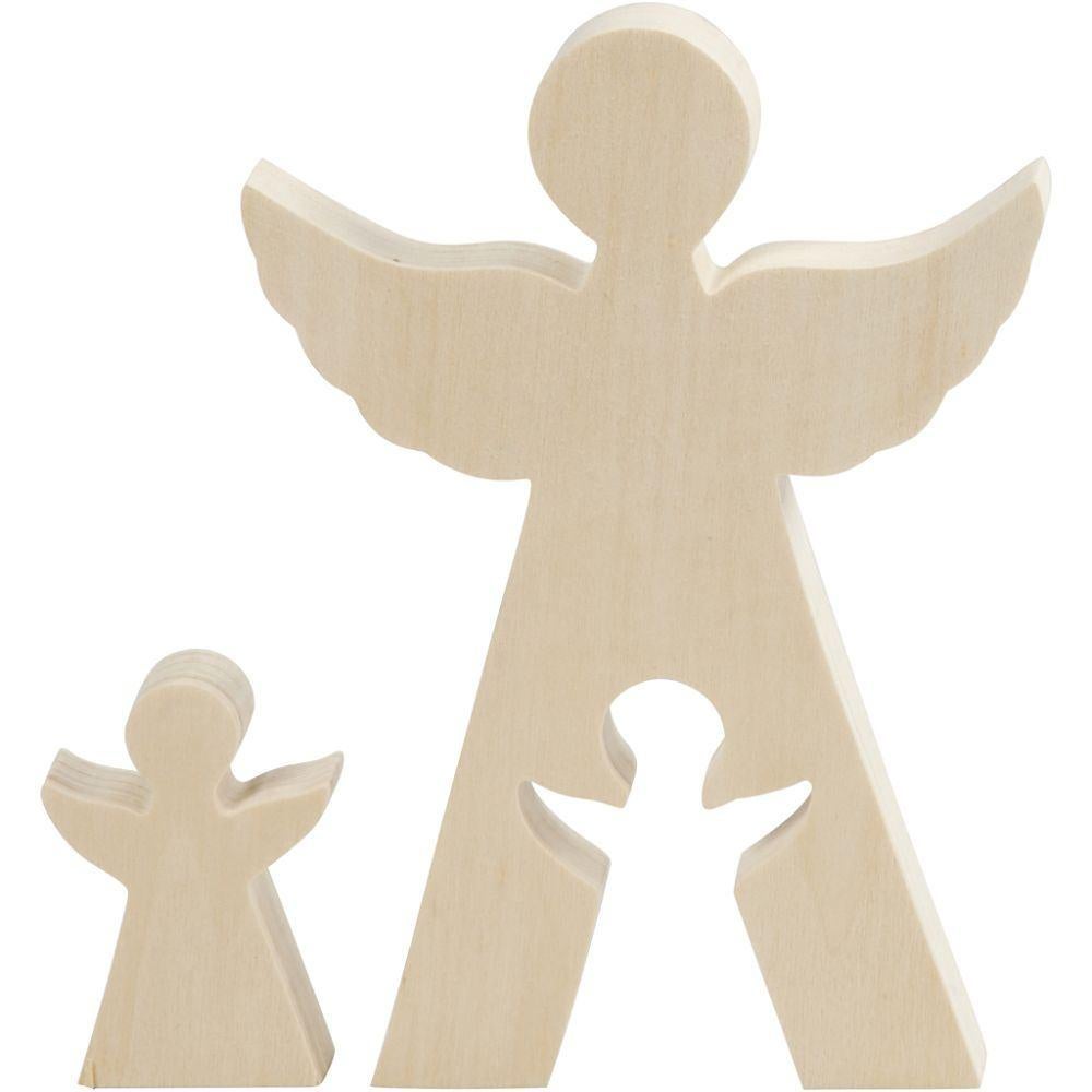 Ange en bois 20 cm - set de 2 pièces, Envoi, Neuf