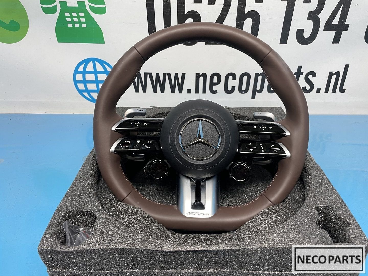 MERCEDES BENZ C63 W206 E63 W214 AMG STUUR NIEUW LEER MF+F1, Gebruikt, -, Ophalen of Verzenden, -