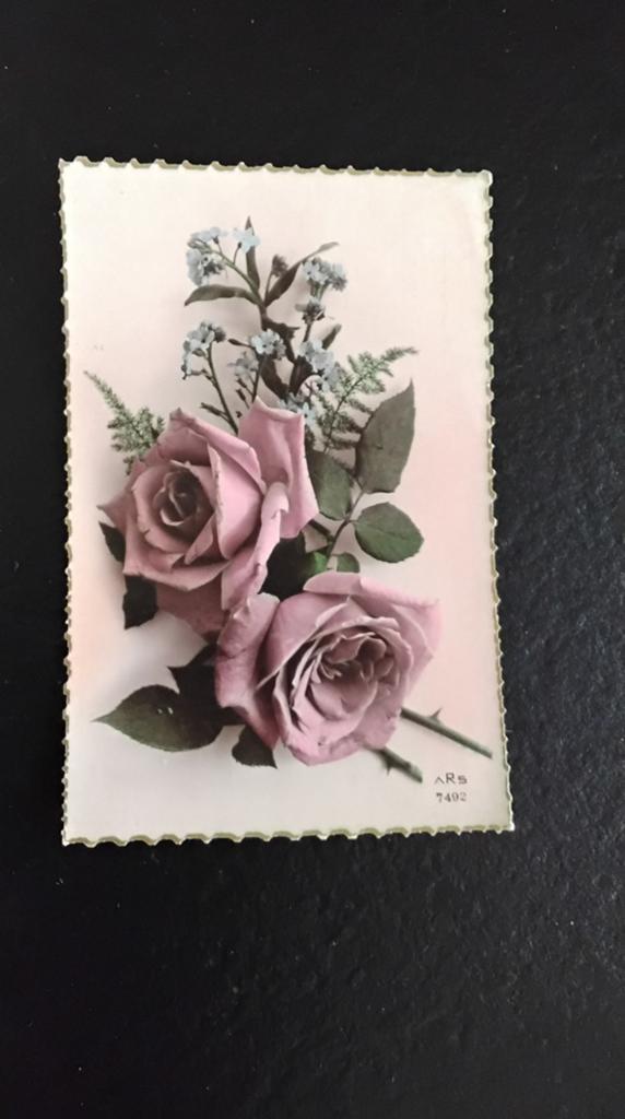 Rozen met doornen jaren 20-30, Verzamelen, Postkaarten | Themakaarten, Ophalen of Verzenden, 1920 tot 1940, Gelopen, Feest(dag)
