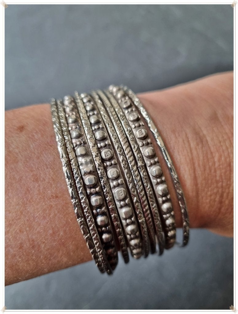 ENSEMBLE BRACELETS METAL ARGENTE (10), Handtassen en Accessoires, Armbanden, Ophalen of Verzenden, Zo goed als nieuw, Zilver, Overige materialen