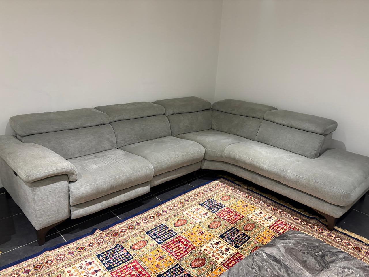 Canapé d’angle avec fauteuil relax électrique, Enlèvement, Comme neuf, Tissus