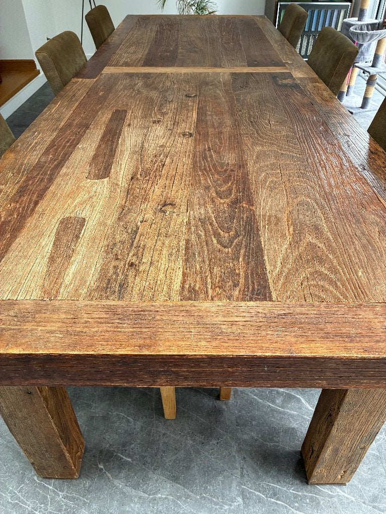 robuste eettafel, Huis en Inrichting, Ophalen, 200 cm of meer, 50 tot 100 cm, Zo goed als nieuw