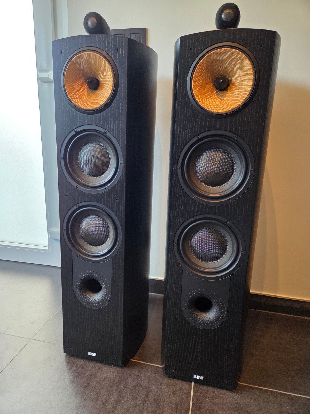 B&W Nautilus 803 - Black Ash - set van 2 - volledig werkend, TV, Hi-fi & Vidéo, Bass-reflex, Kit d'enceintes, Enlèvement, Utilisé