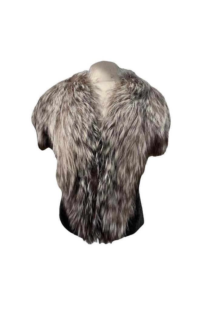 Zilver vos en mouton pelsen bodywarmer / gilet, Kleding | Dames, Ophalen, Maat 38/40 (M)