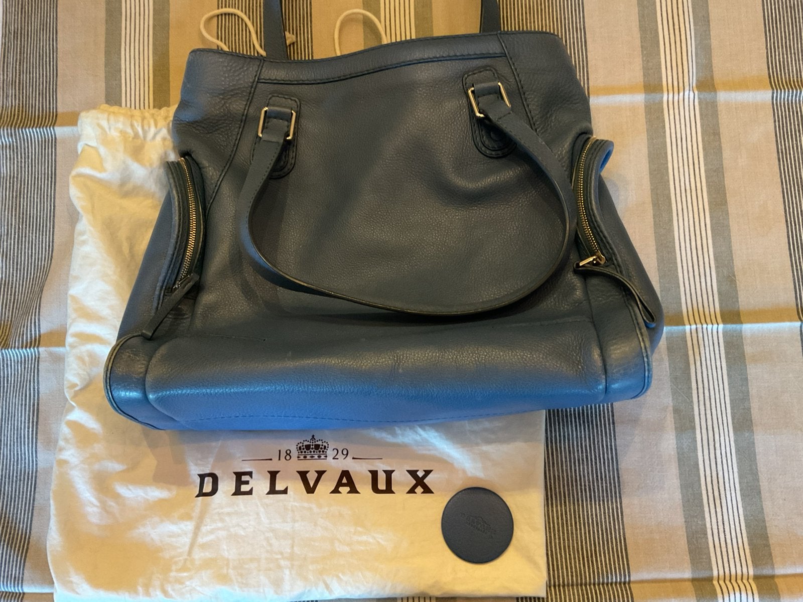 Delvaux Mercredio, Enlèvement, Utilisé, Bleu, Sac à main