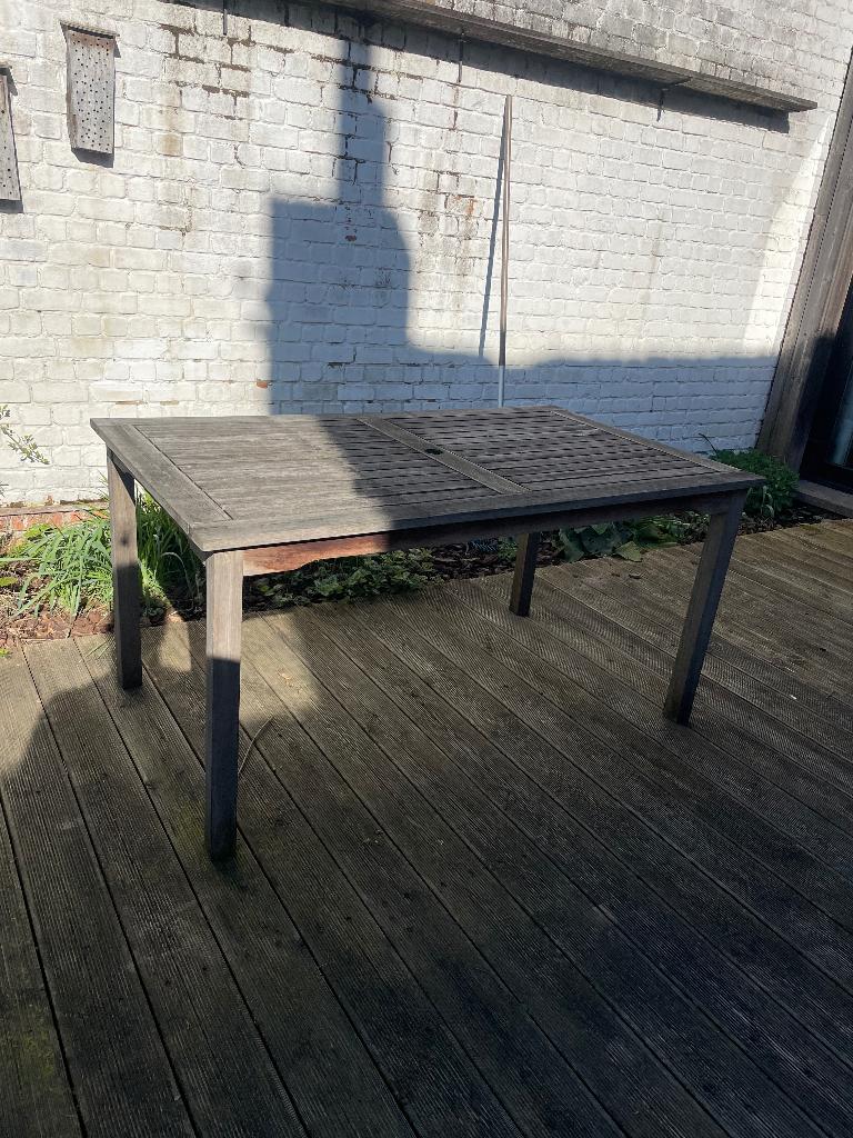 houten tuintafel, Jardin & Terrasse, Tables de jardin, Enlèvement, Utilisé, Rectangulaire, Bois de teck