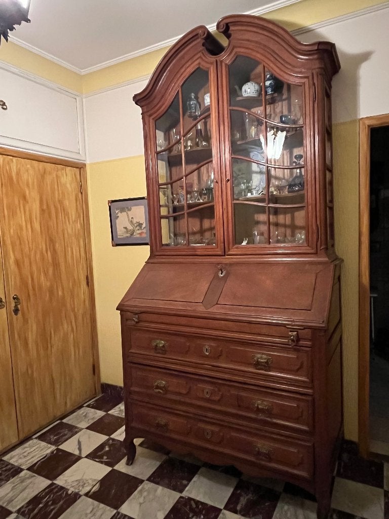 Antieke secretaire met vitrine, Antiek en Kunst, Ophalen