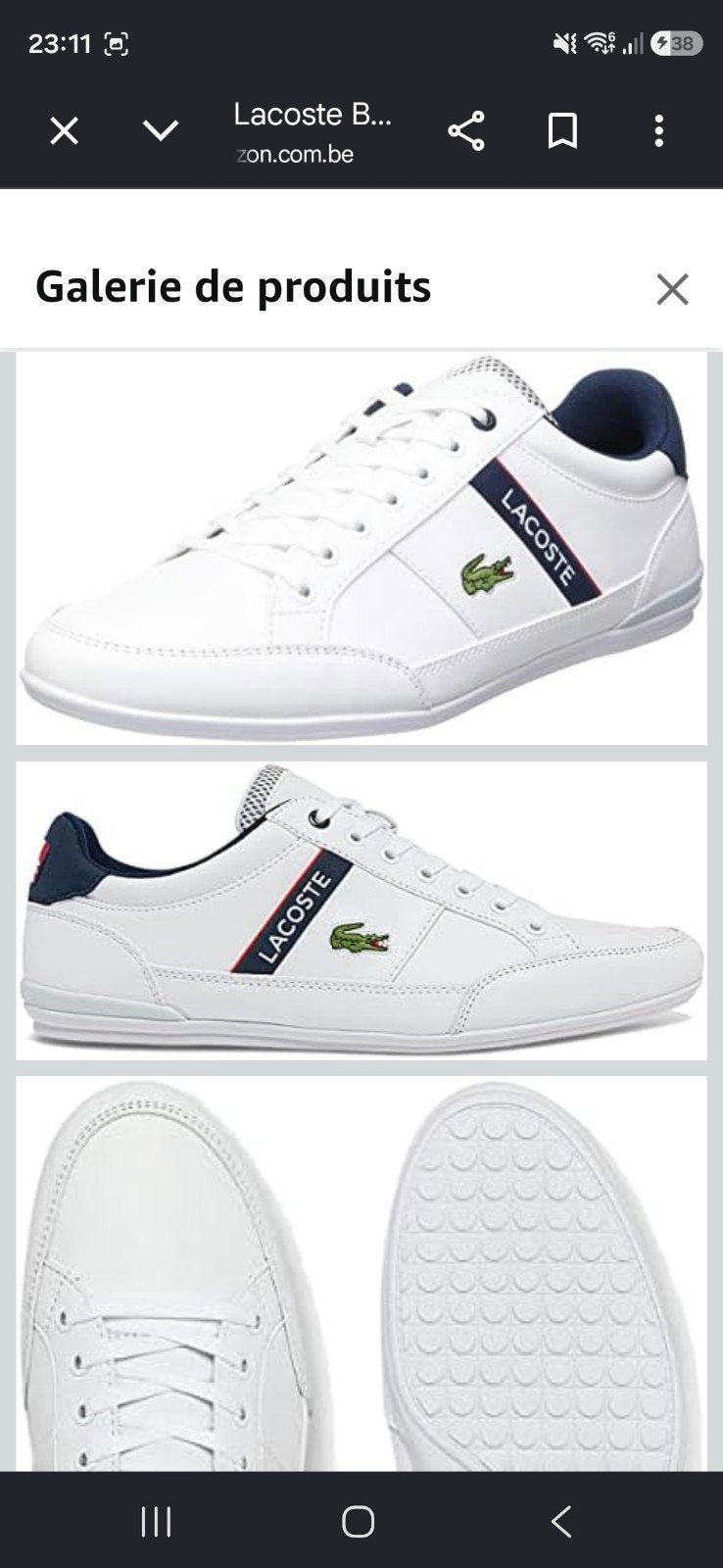 lacoste chaymone blanc taille 40 neuf original, Sport en Fitness, Overige Sport en Fitness, Nieuw