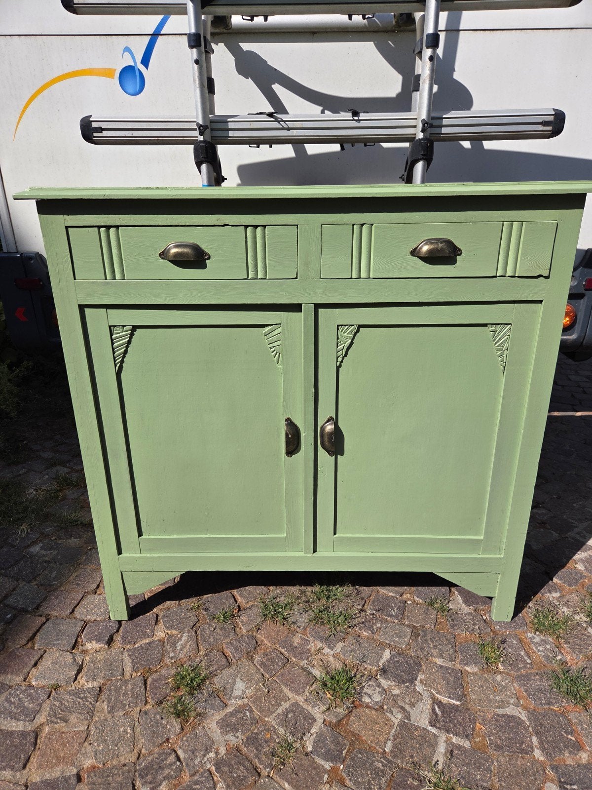 Très joli ancien buffet en pitchpin.  Vintage, Maison & Meubles, Enlèvement
