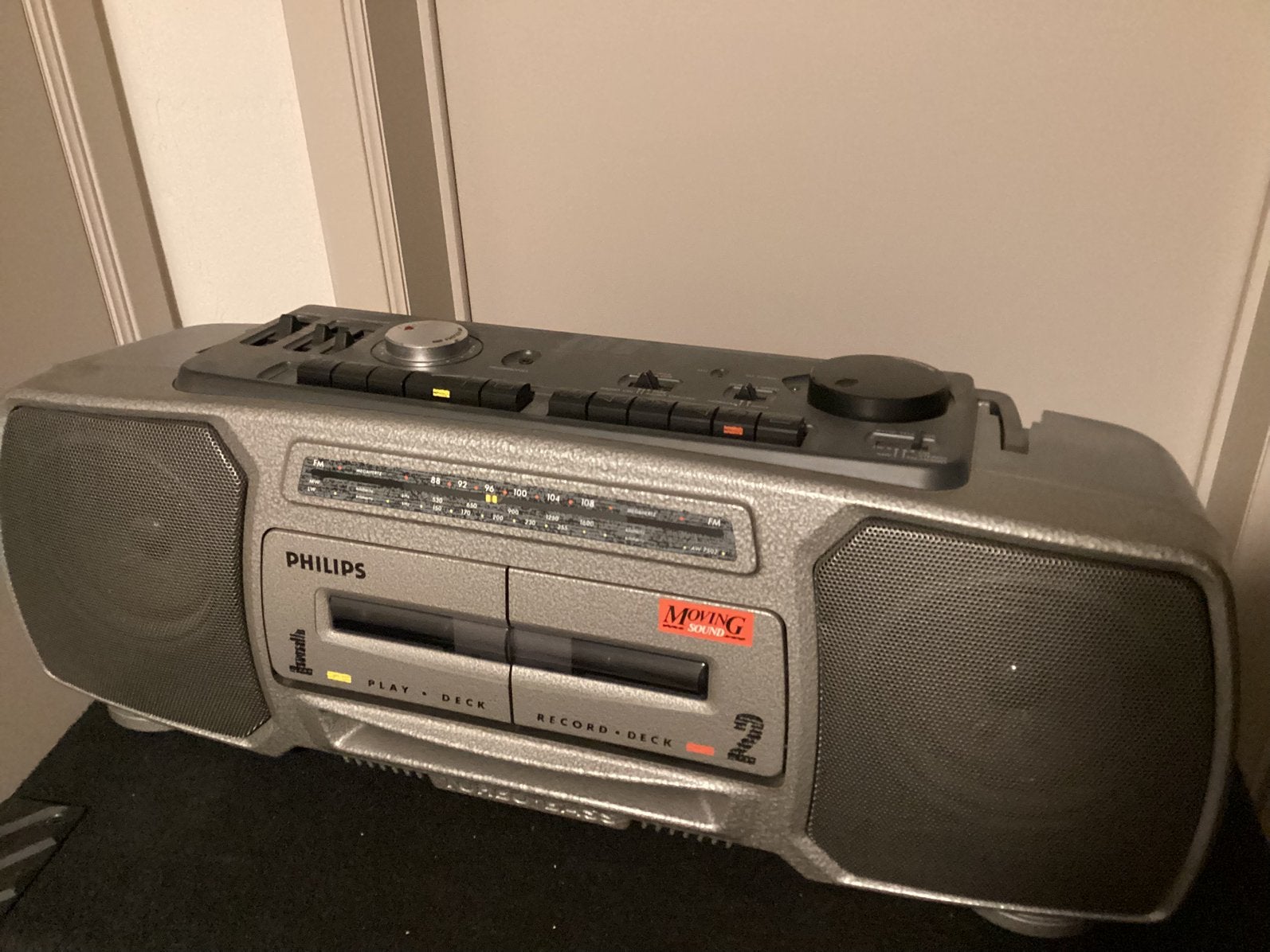 Phillips radio dubbel cassette., Ophalen, Gebruikt, Radio