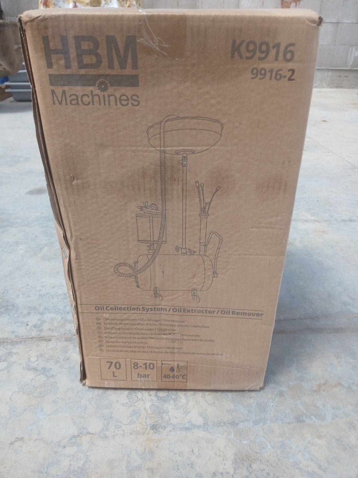 Vacuumsysteem Olie remover HBM, Enlèvement