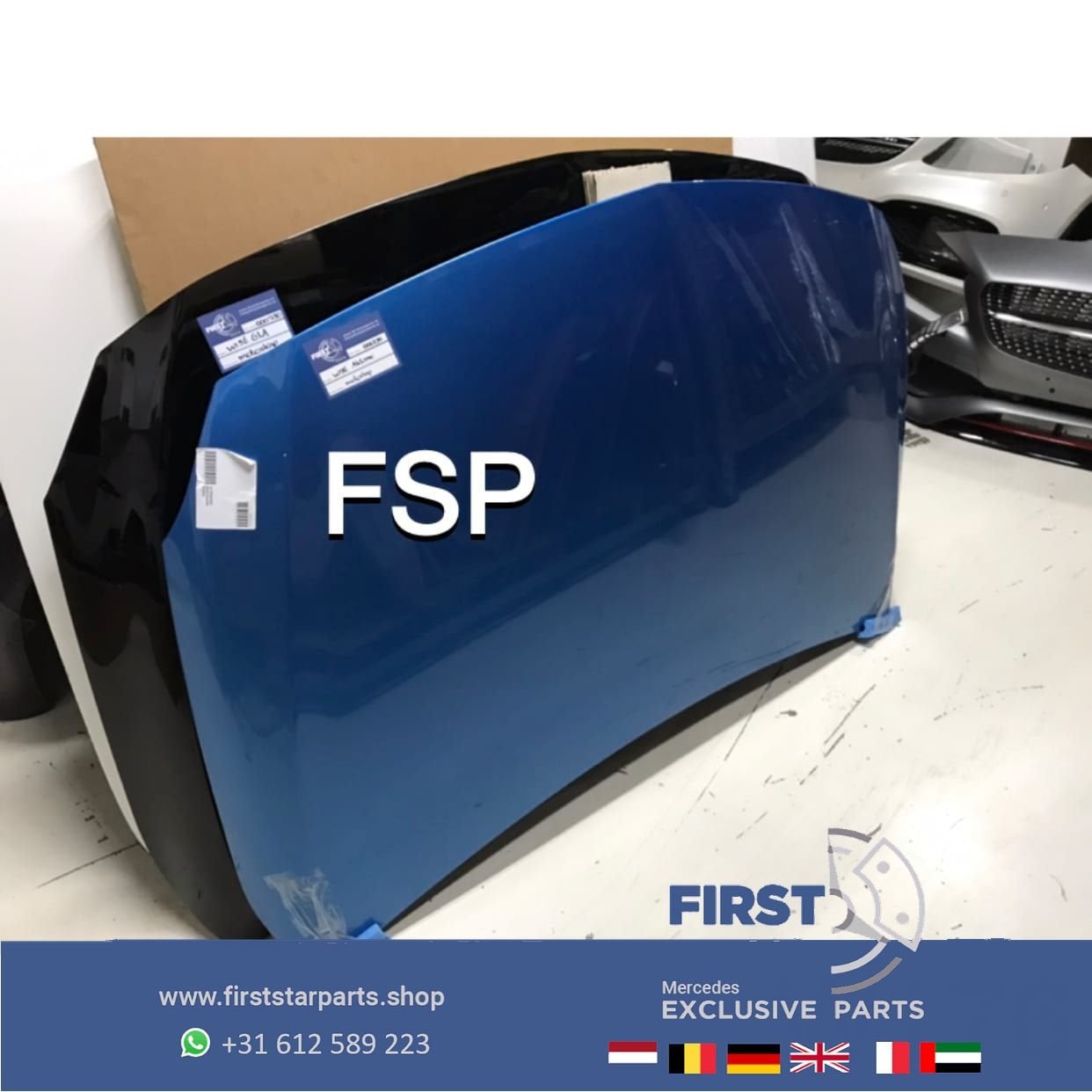W176 motorkap blauw rood zwart Mercedes A Klasse 2012-2018, Utilisé, -, Capot moteur, Avant