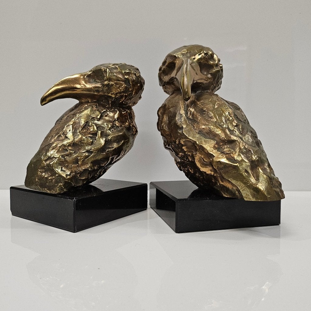 Twee raven – Bronzen sculptuur op marmeren sokkel, Enlèvement ou Envoi, Bronze
