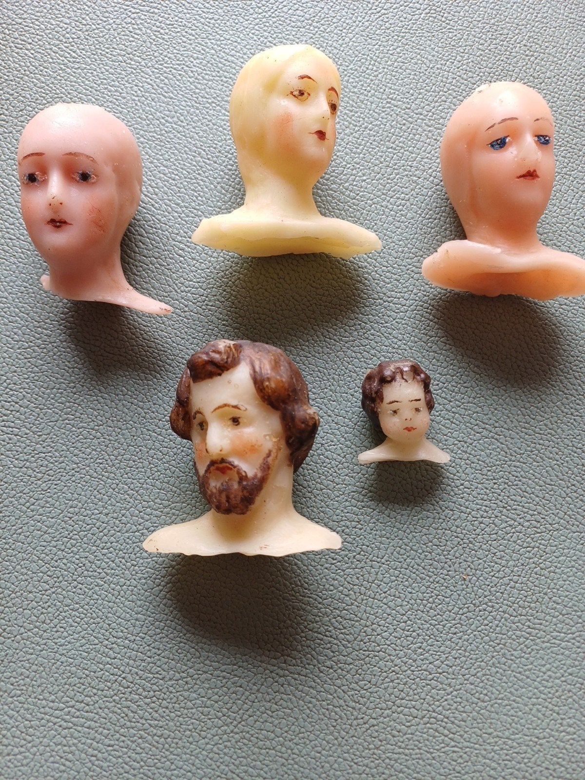 Hoofdjes in was jaren 1900 ,religieus poppenhoofdjes, Verzenden