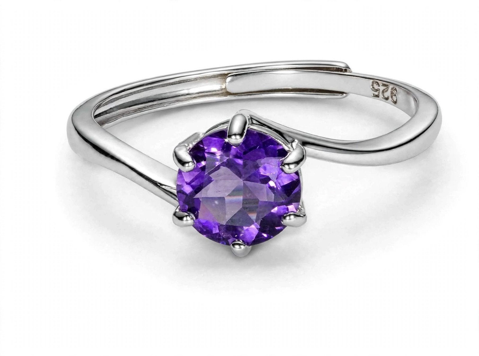 Bague en argent massif avec superbe améthyste d’ Uruguay, Neuf, Enlèvement, Violet, Argent