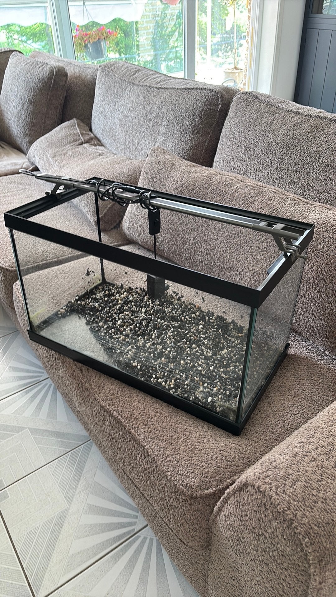 Aquarium +warmtelamp, Ophalen
