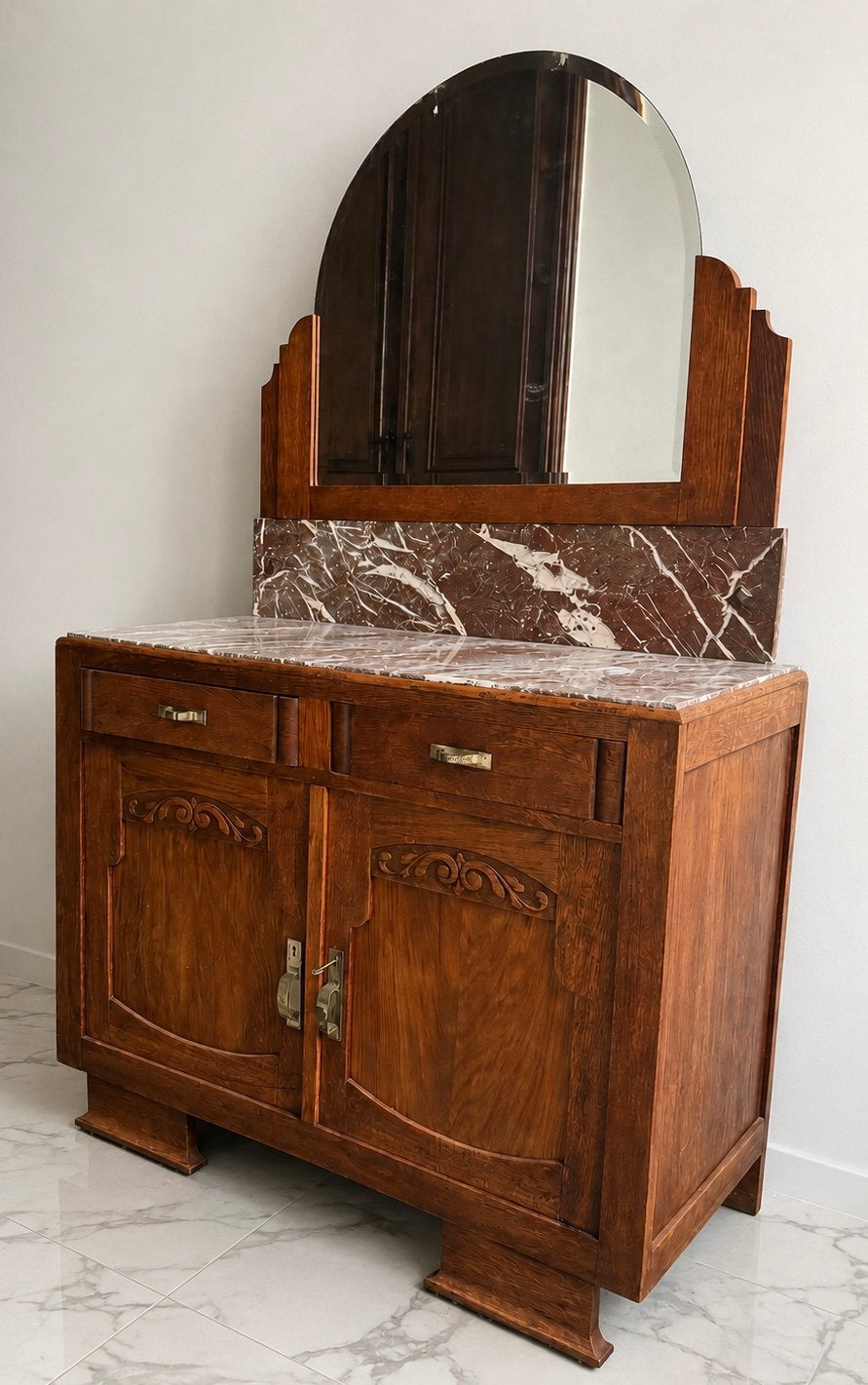 Buffet/dressoir ancien Art Déco en bois massif, Enlèvement
