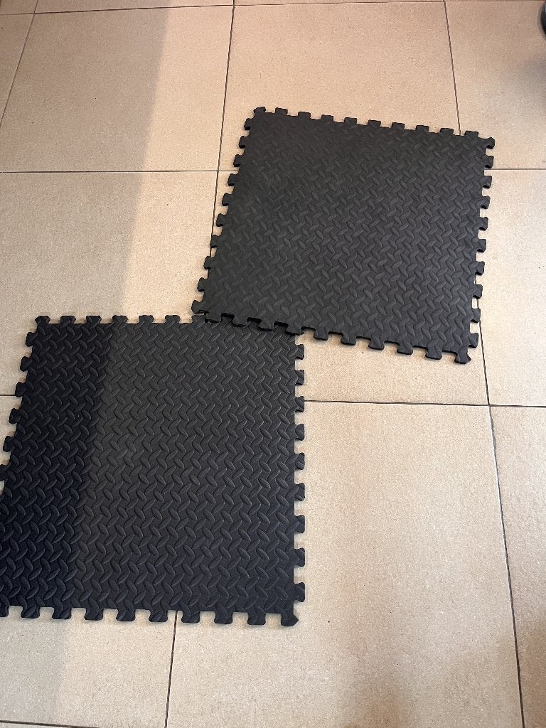 PVC Sportmatten, puzzelmatten traanplaat zwart, Sport en Fitness, Ophalen, Zo goed als nieuw