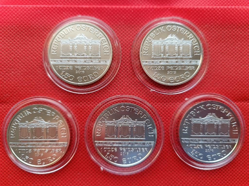 Philharmoniker -1 troy ounce zilveren munten !!!, Postzegels en Munten, Munten | Europa | Euromunten, Oostenrijk, Zilver, Losse munt