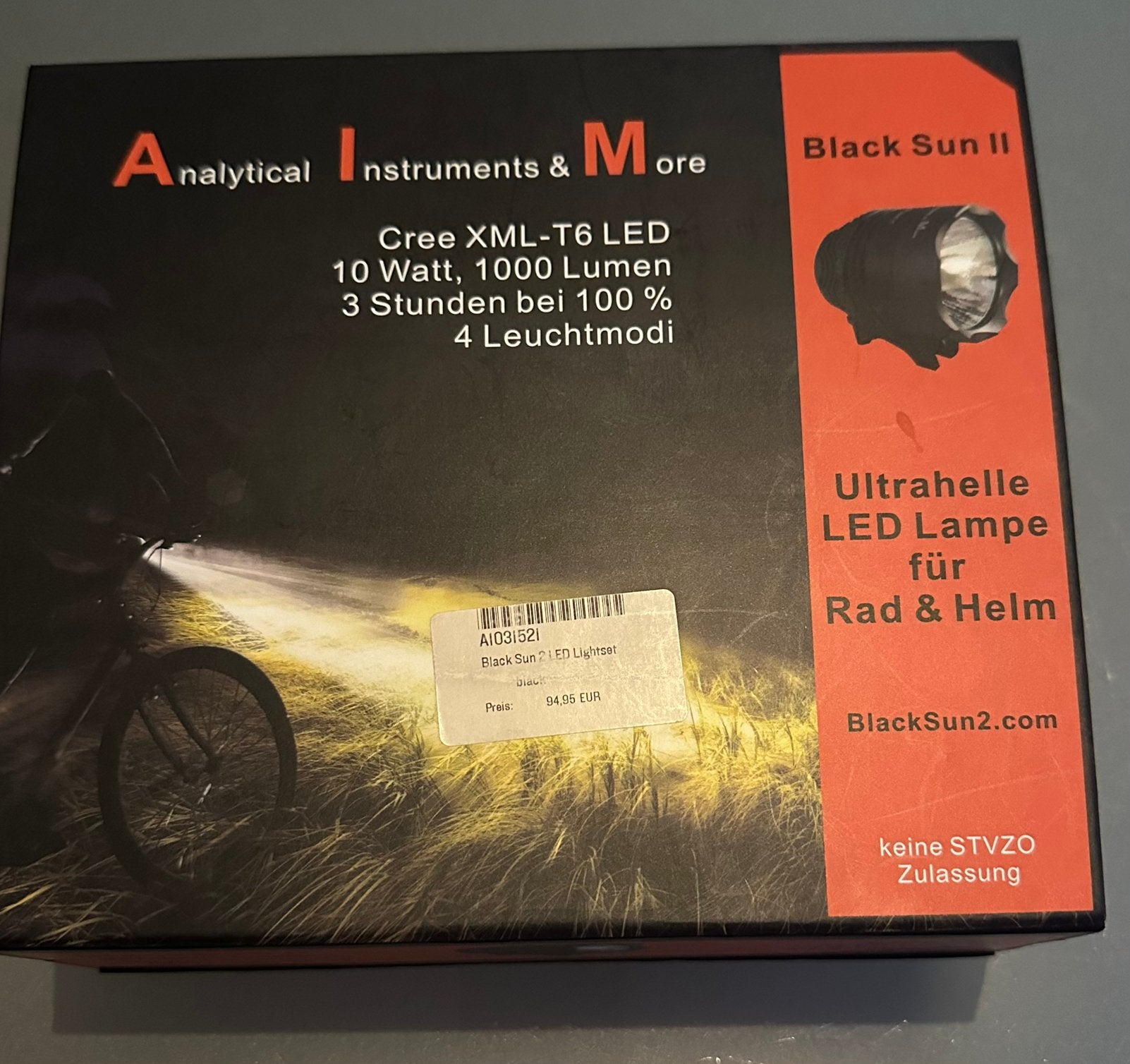Black Sun II LED fiets of helmlamp (compleet in doos), Fietsen en Brommers, Fietsaccessoires | Fietsverlichting, Zo goed als nieuw