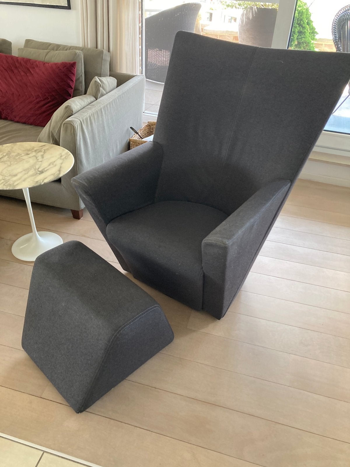 Chaise design Artflex avec repose-pieds, Enlèvement, Utilisé, 75 à 100 cm, Autres formes