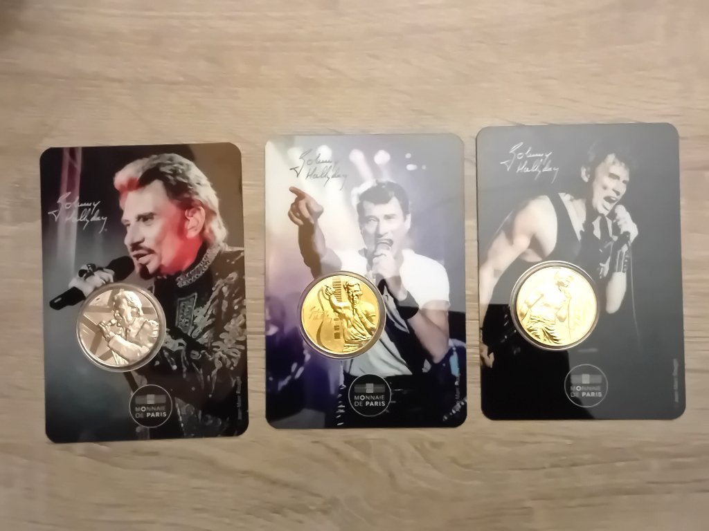 Johnny Hallyday "Monnaies de Paris " 3 modèles différents, Enlèvement, France, Série