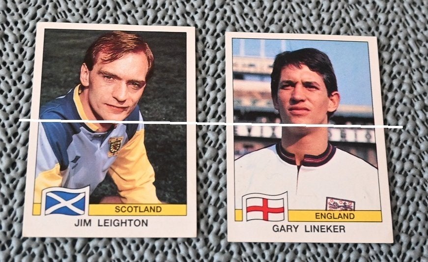 Panini Kelloggs Italia 90 Gary Lineker en Jim Leighton, Verzenden, Zo goed als nieuw, Poster, Plaatje of Sticker