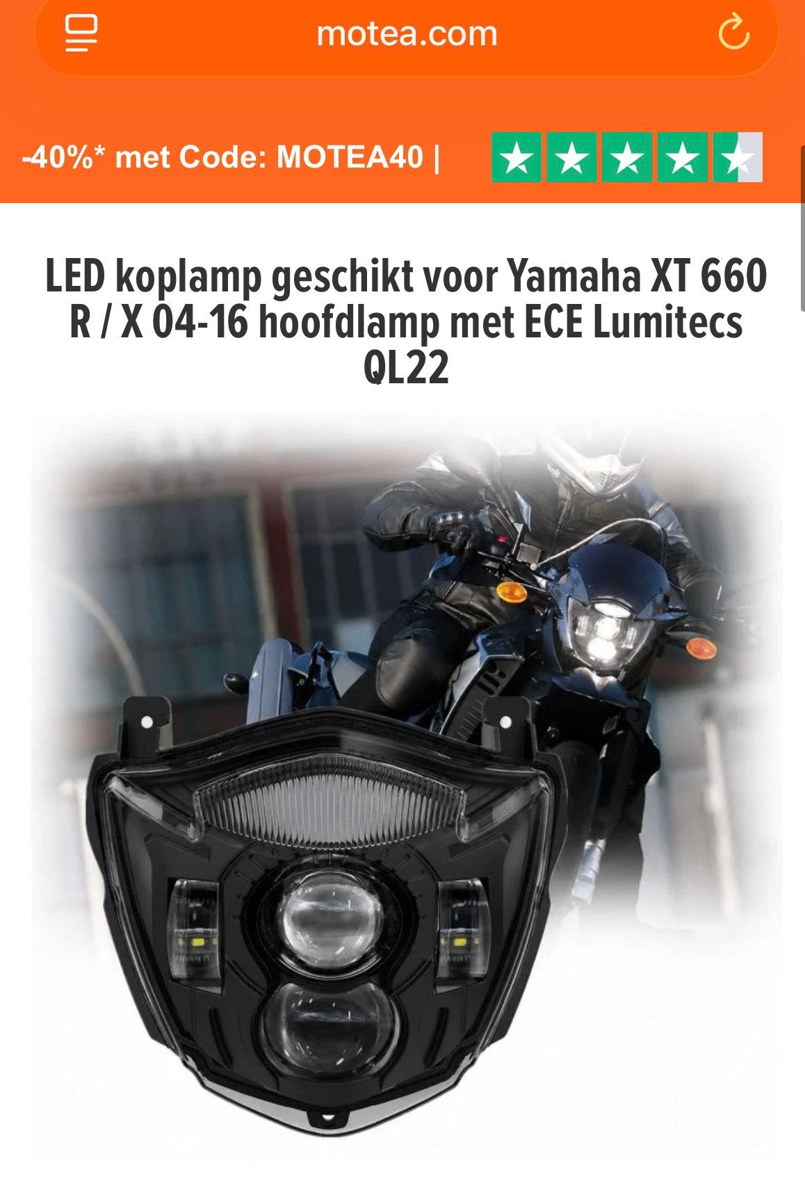 Phare LED XT660 (voir photo : forme ajustée), Motos, Enlèvement ou Envoi, Neuf