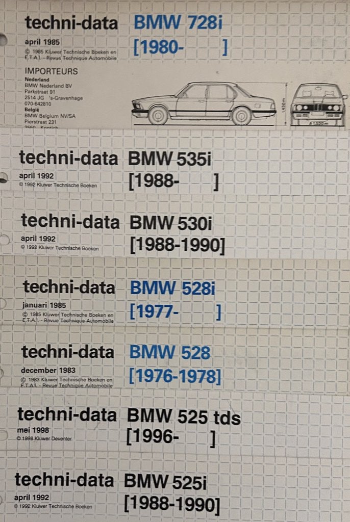 BMW  Techni-data, Boeken, Ophalen, Gelezen, BMW