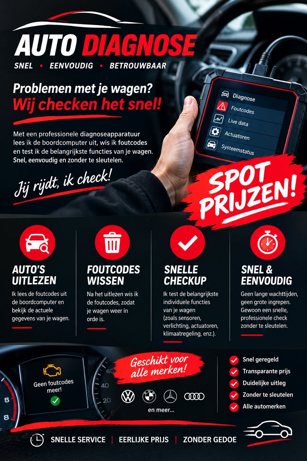 Diagnose/uitlezen van Autos, Auto diversen, Ophalen