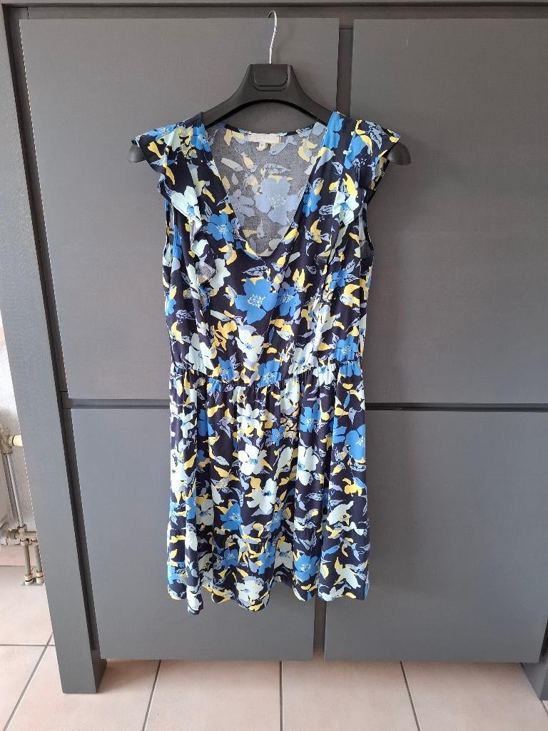 Zomerjurk, blauw gebloemd, 42, Kleding | Dames, Ophalen of Verzenden, Blauw