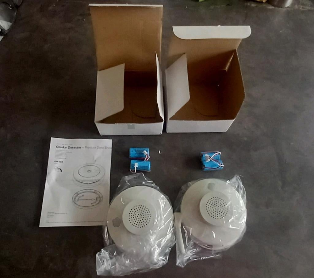 Set van 2 GW-SD3 branddetectoren, Doe-het-zelf en Bouw, Draadloos, Detector, Sensor of Melder, Ophalen of Verzenden, Zo goed als nieuw