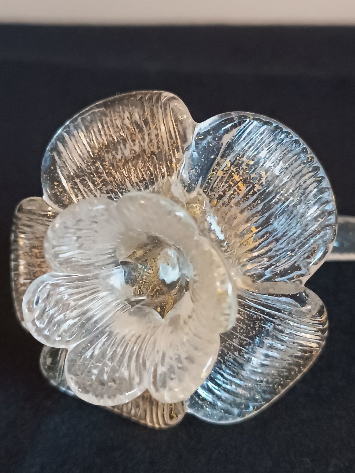 Italiaanse handgeblazen Murano Glas Bloem met goud accent, Antiek en Kunst, Ophalen of Verzenden