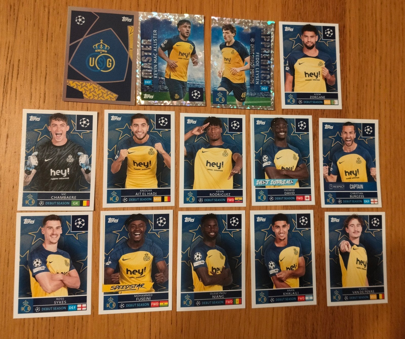Complete ploeg union Topps Champions League, Ophalen of Verzenden