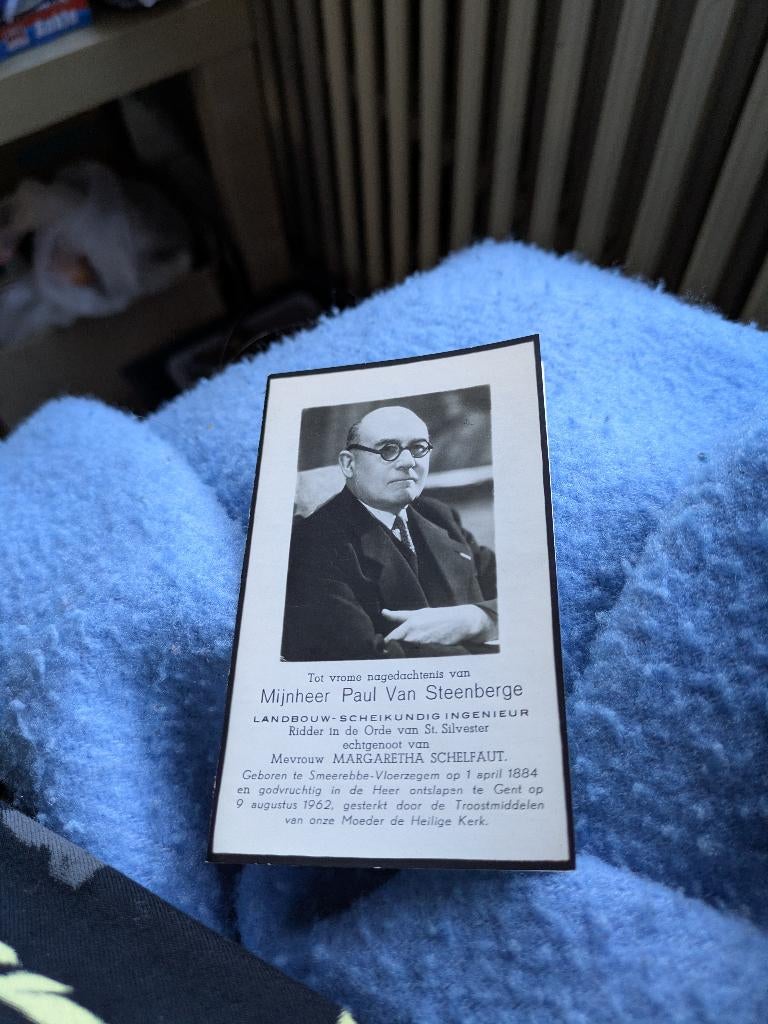 Dp Paul van Steenberge, Verzamelen, Bidprentjes en Rouwkaarten, Ophalen of Verzenden, Bidprentje