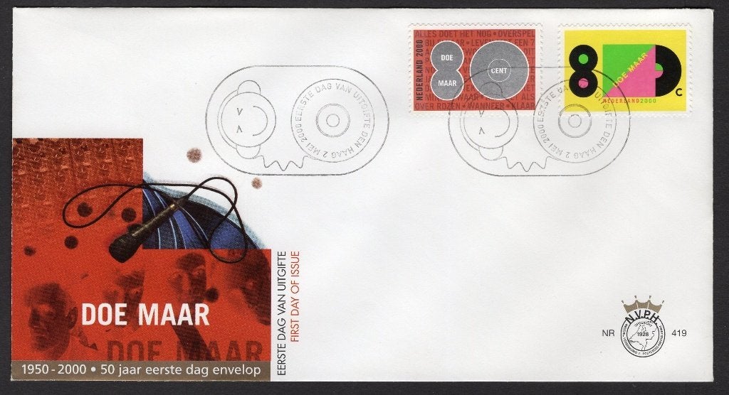 NEDERLAND E419 FDC 2000 - Zegels uit boekje Doe maar vijf, Verzenden, Na 1940, Gestempeld