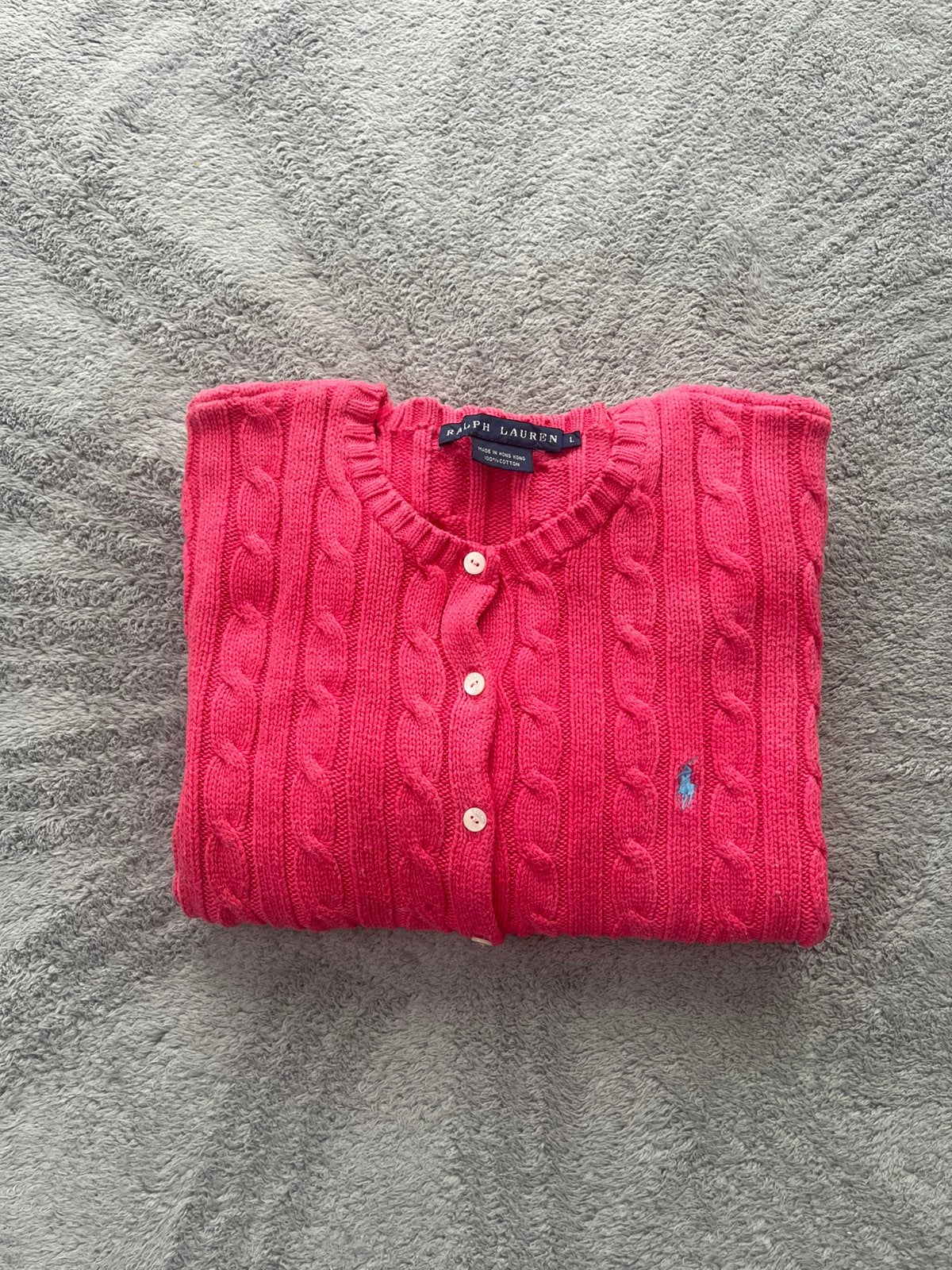 Pull polo Ralph Lauren coton rose L Femme., Enlèvement ou Envoi, Porté, Taille 52/54 (L), Rose
