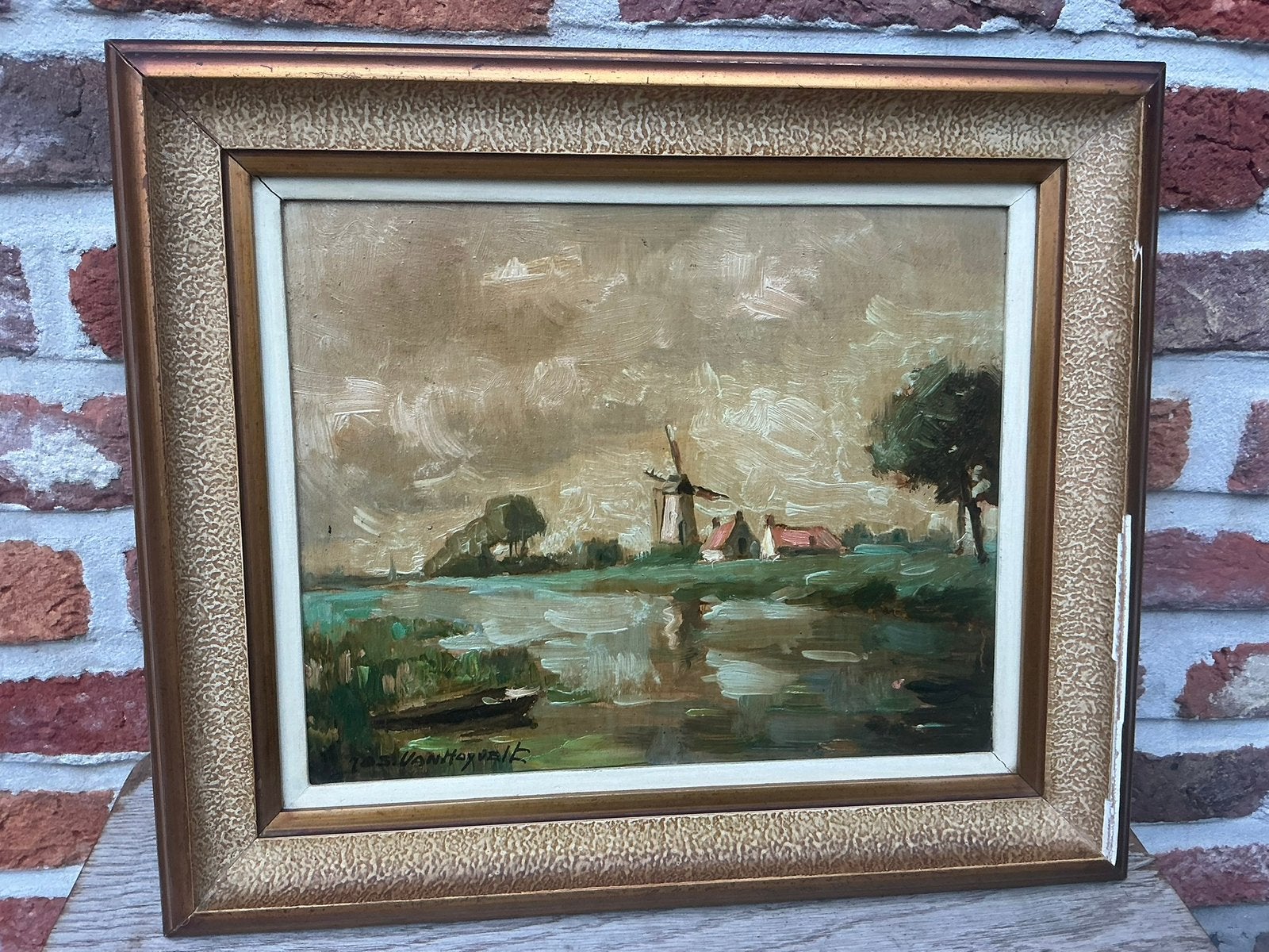 Jos Van Hoyvelt -olie/hout-afmeting: 35x29cm met kader, Antiek en Kunst, Ophalen