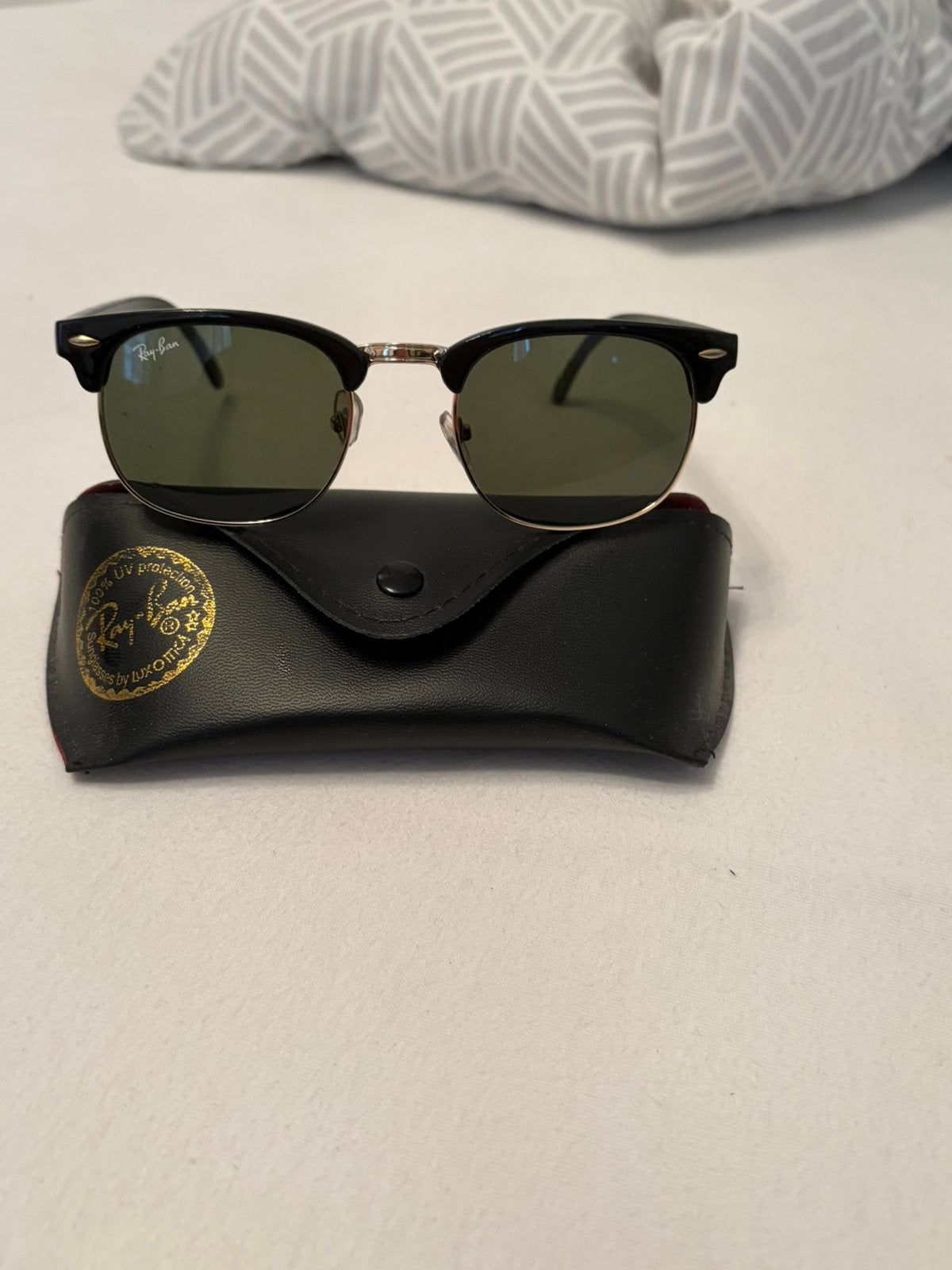 Rayban clubmaster classic, Zonnebril, Zwart, Ophalen of Verzenden, Zo goed als nieuw