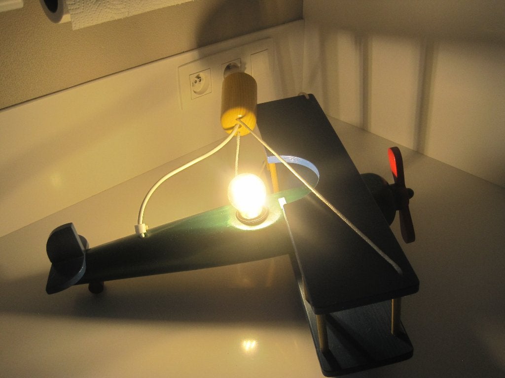 Hanglamp - vliegtuigje, Huis en Inrichting, Ophalen, Gebruikt, Hout
