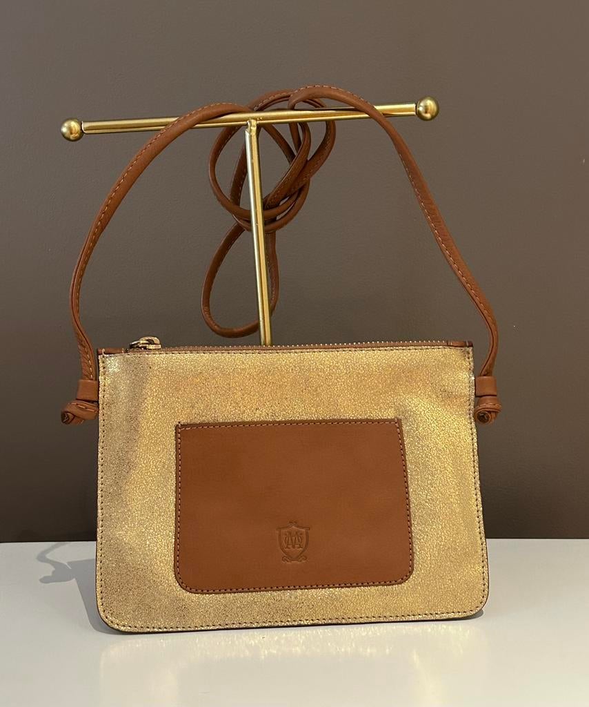 Klein leren schoudertasje van Massimo Dutti, Ophalen, Nieuw, Bruin, Schoudertasje