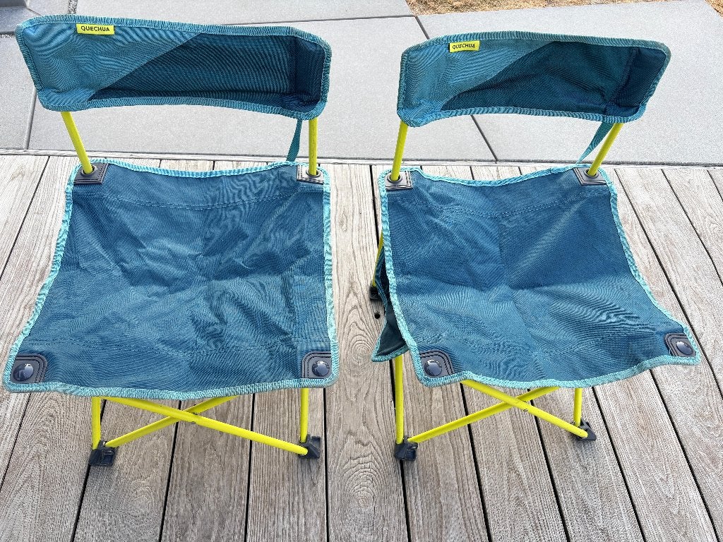 2 x compacte lage campingstoel MH 100 quechua, Ophalen, Gebruikt, Campingstoel