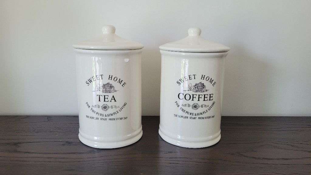 pot de rangement pour le café et le pot pour le thé, Antiquités & Art, Antiquités | Céramique & Poterie, Enlèvement