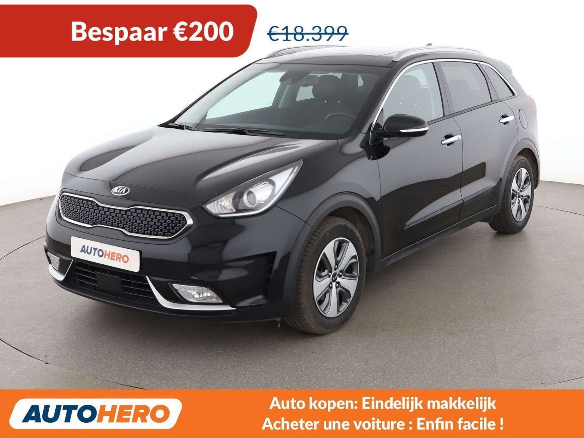 Kia Niro 1.6 Hybrid Business (bj 2019, automaat), Auto's, Kia, Gebruikt, Euro 6, 1580 cc, Zwart